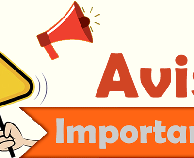 Cartel del aviso: INFORMACIÓN IMPORTANTE PARA LÍNEAS 1, 6 Y 8
