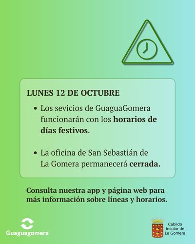 Cartel del aviso: AVISO FESTIVO 12 DE OCTUBRE